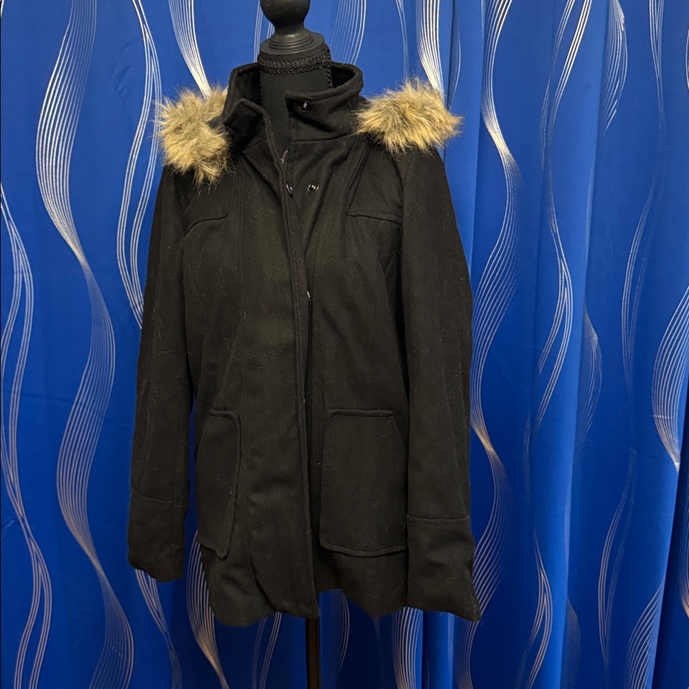 Ambiance Winter Jacket with Faux Fur-Lined hood